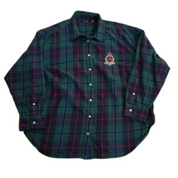 Lauren Ralph Lauren Shirt Crest Button-Up Size 2X TTG Womens Plaid Cotton - Picture 4 of 11